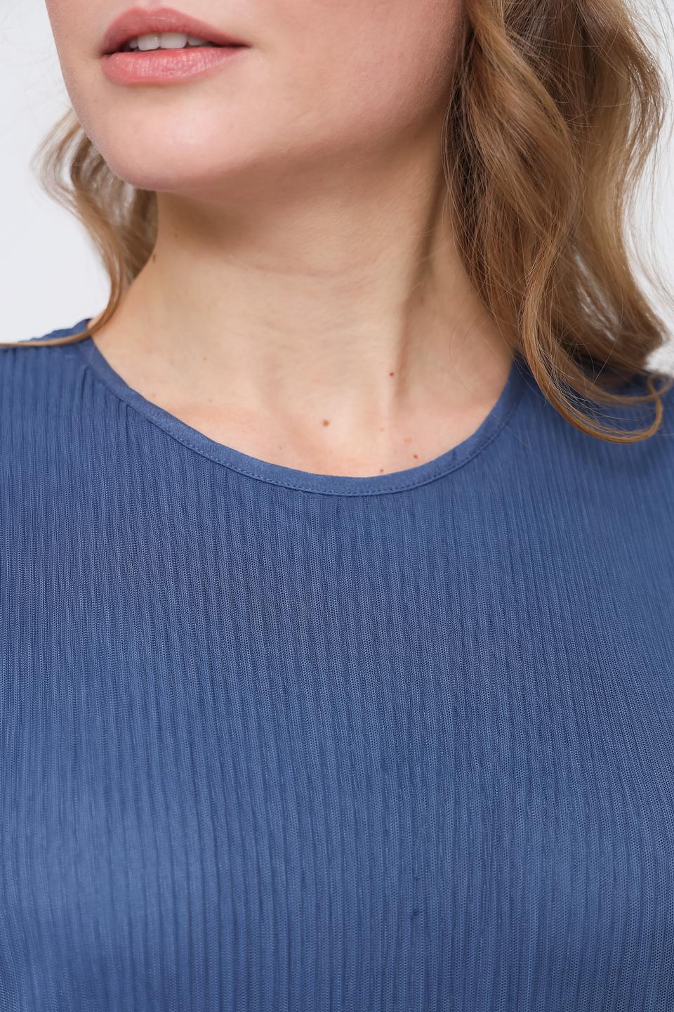 Платье Oui плиссе синее