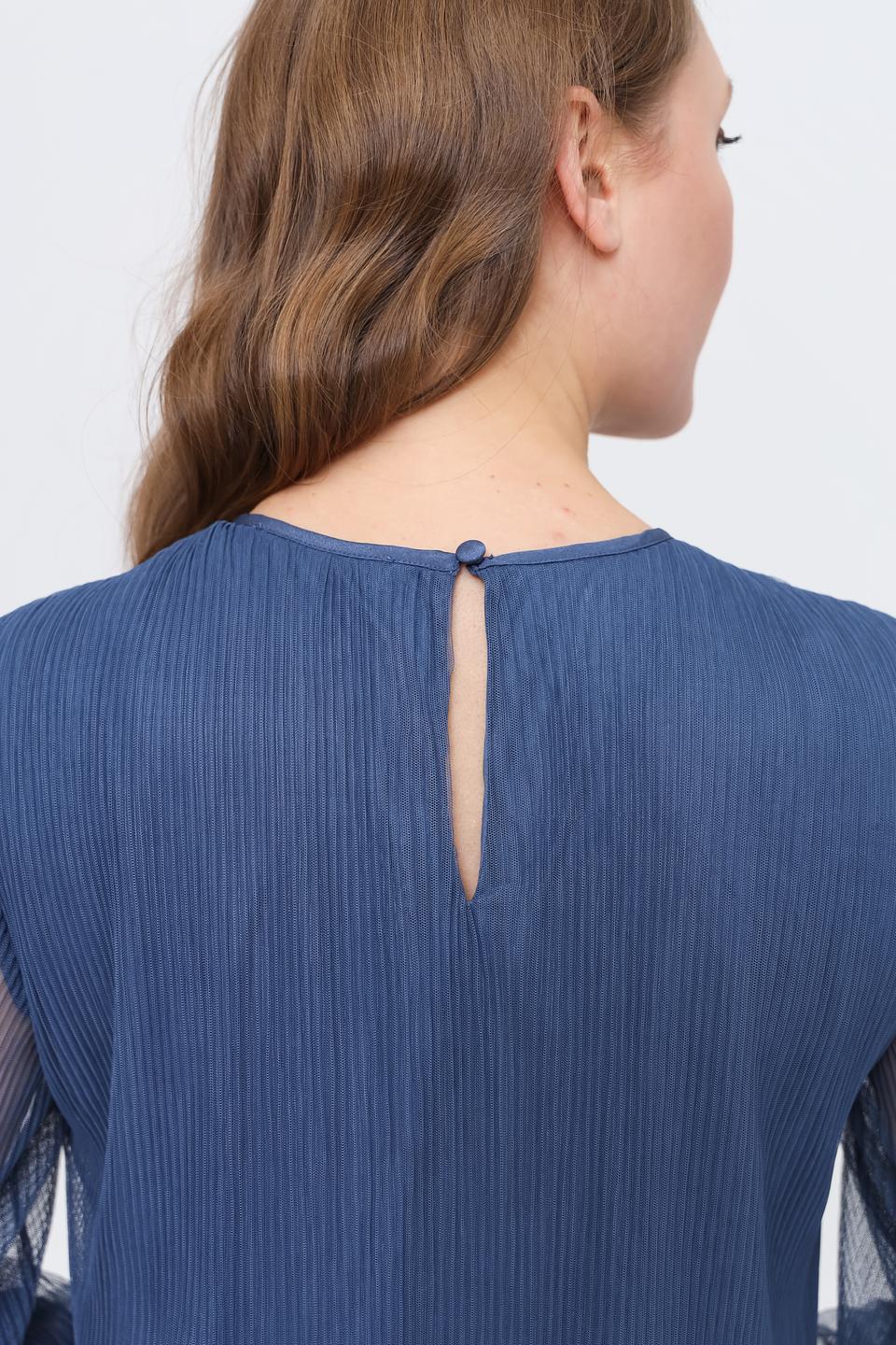 Платье Oui плиссе синее