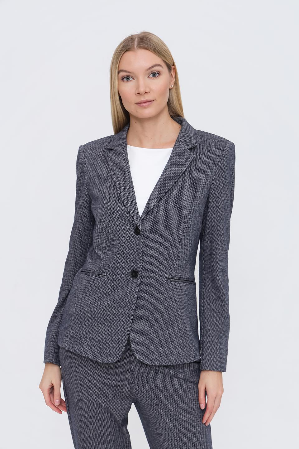 Жакет Oui в клетку серый