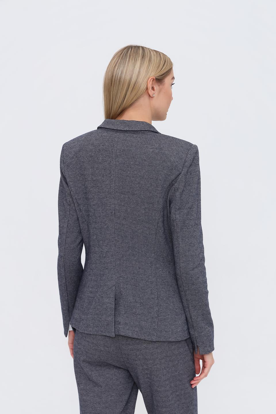 Жакет Oui в клетку серый