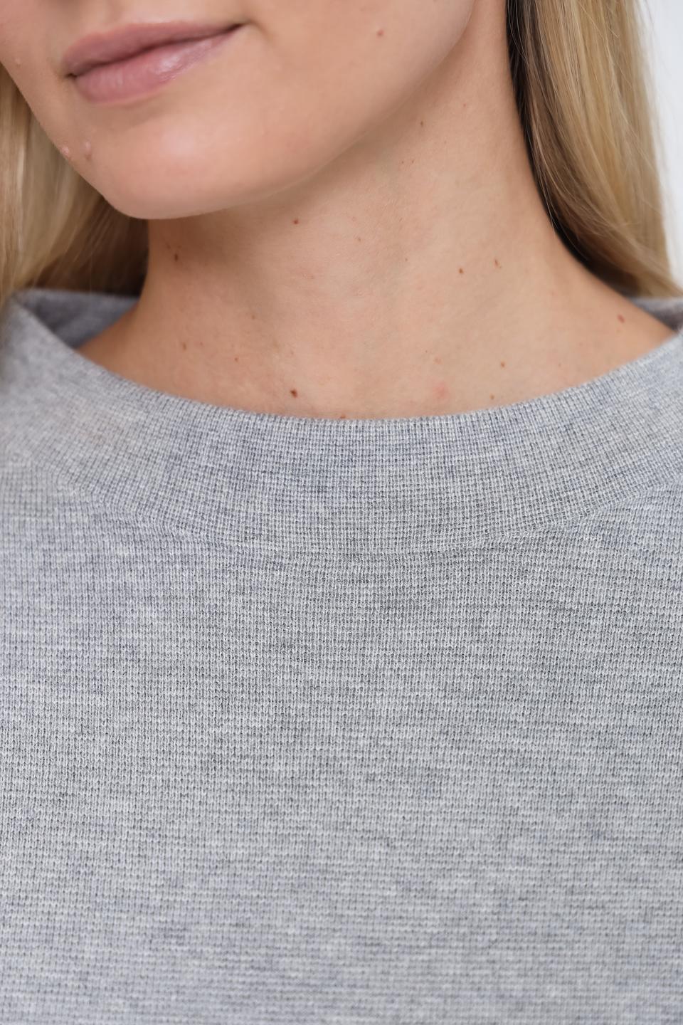 Пуловер Oui серый с сеткой