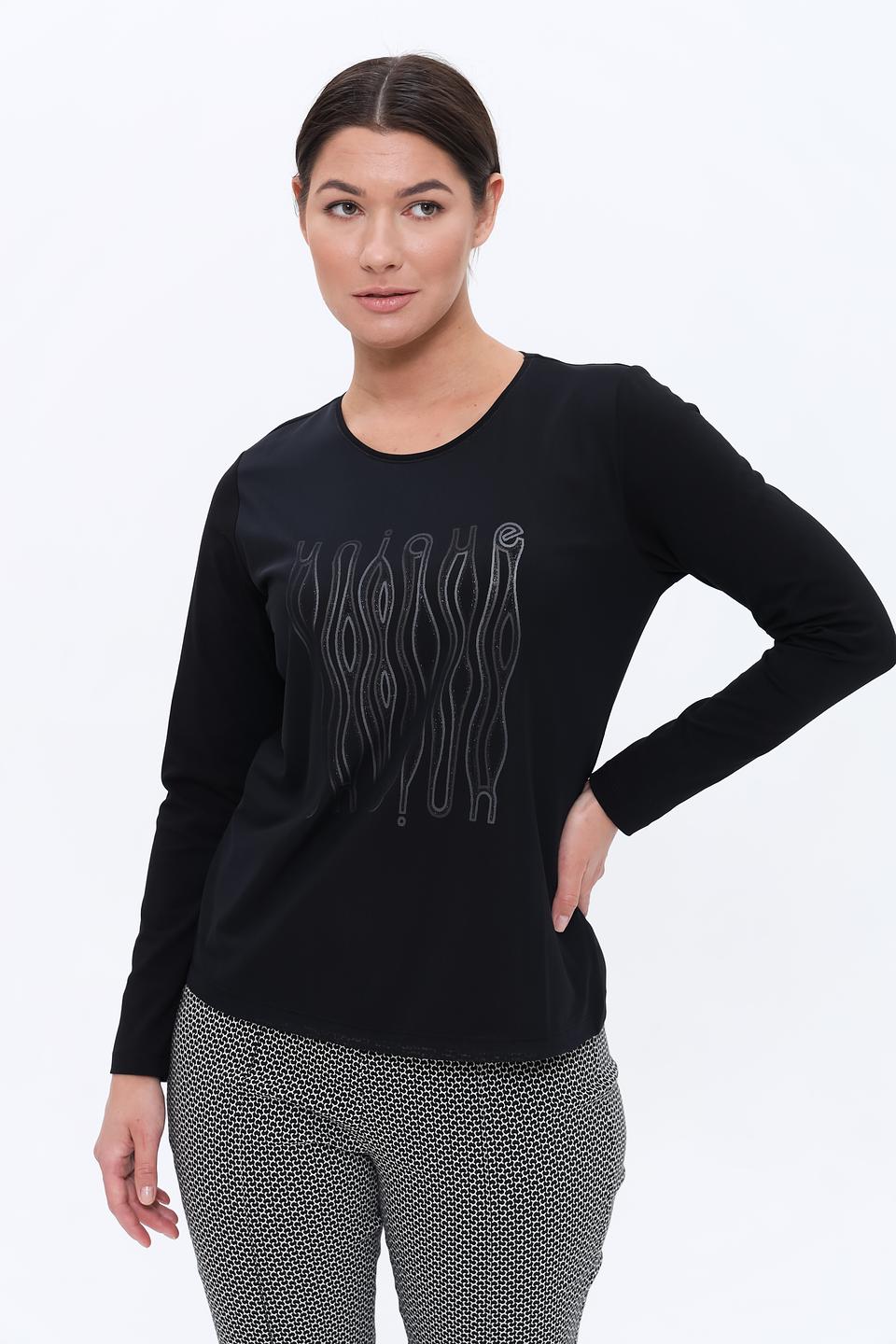 Лонгслив Bianca с принтом чёрный