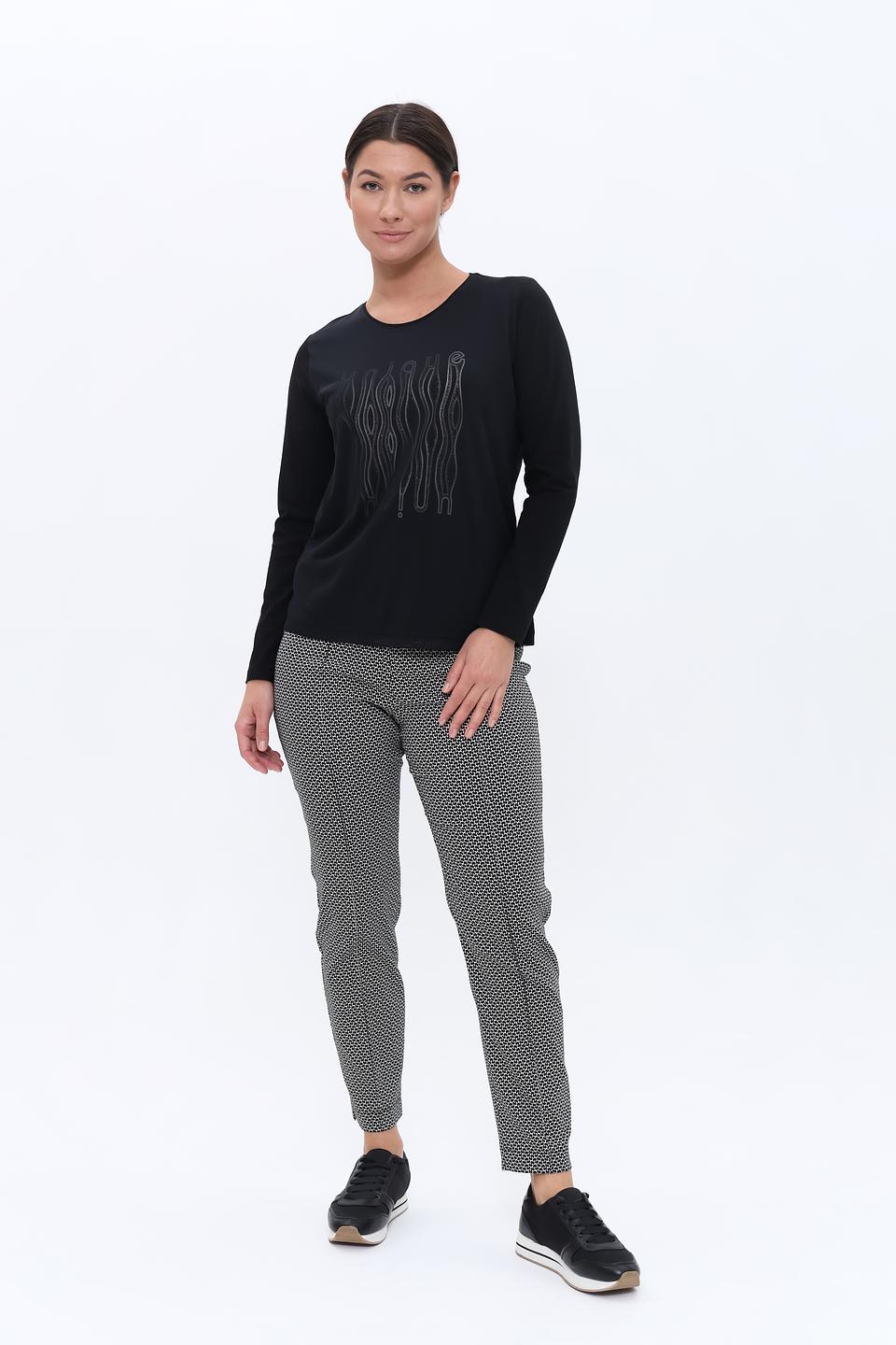 Брюки Bianca с принтом чёрно-белый