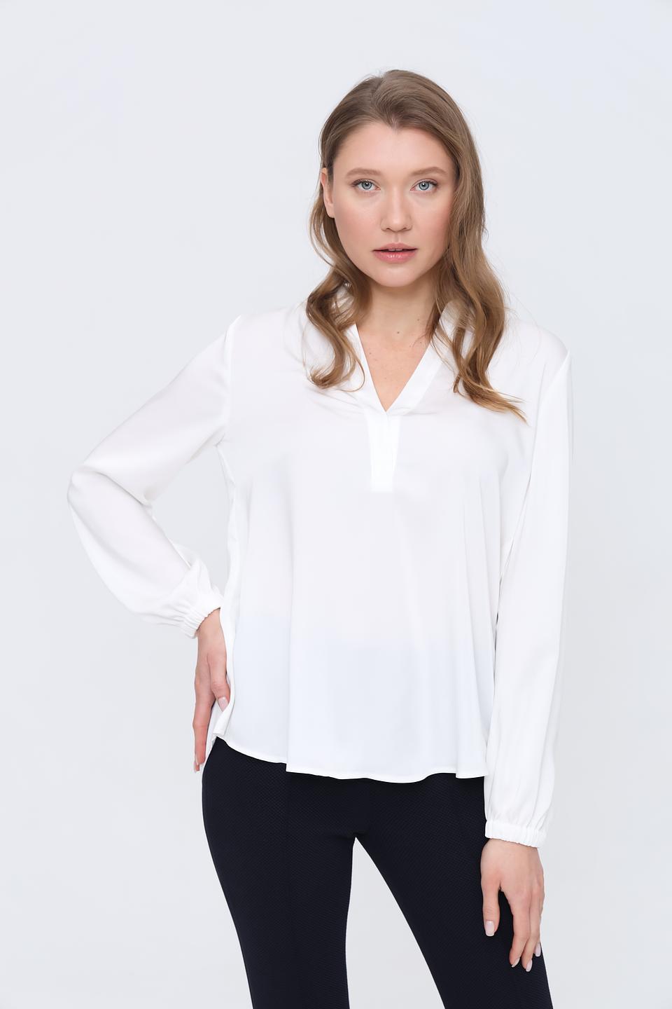 Блуза Marc Cain белый с V-образным вырезом