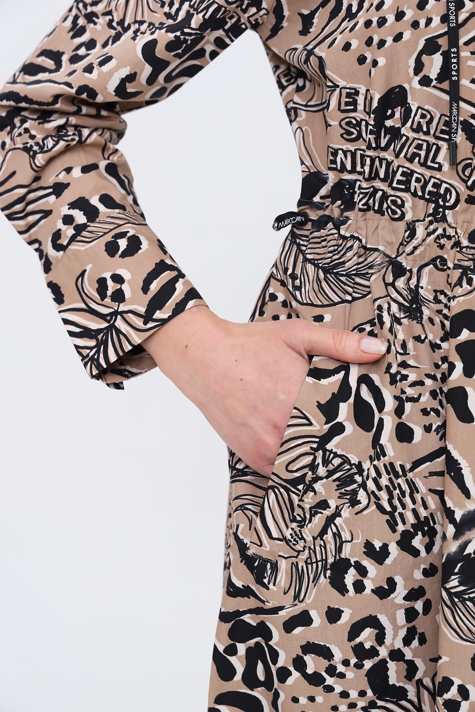 Платье Marc Cain с принтом бежевое