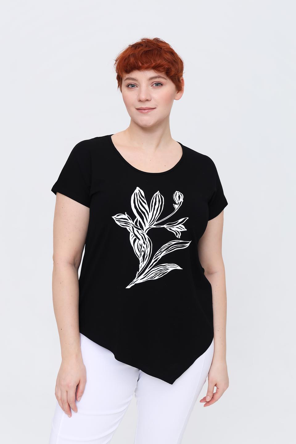 Футболка Doris Streich с принтом чёрная