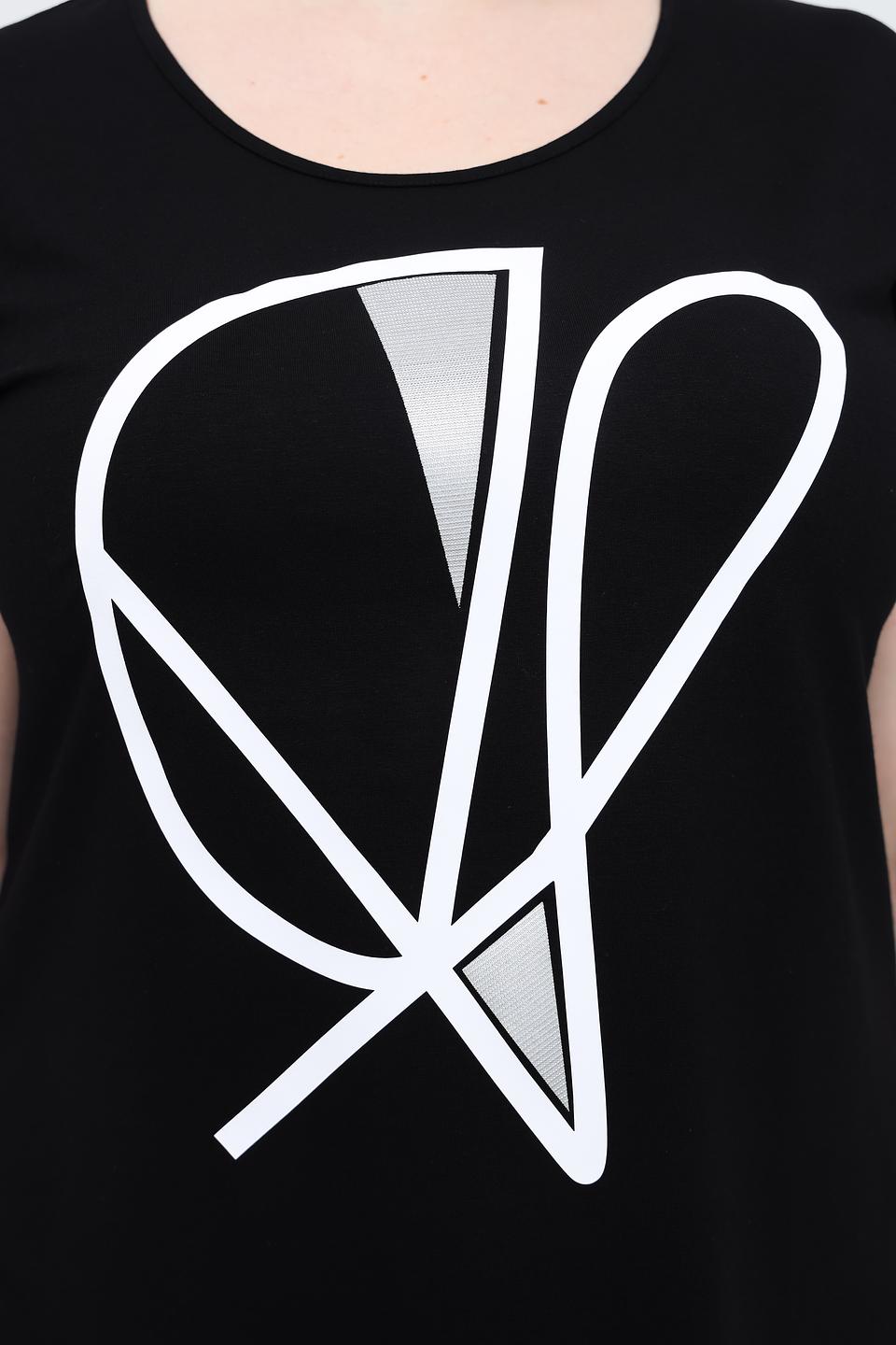 Футболка Doris Streich с принтом чёрная