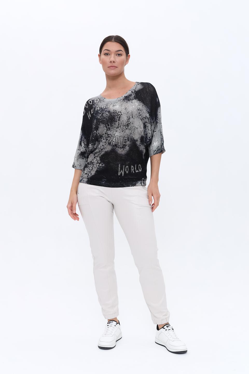 Пуловер Monari с принтом "Good Hearts"