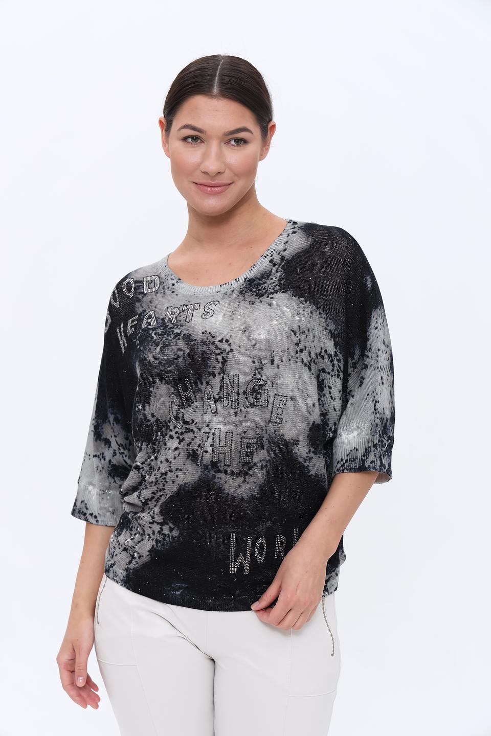 Пуловер Monari с принтом "Good Hearts"