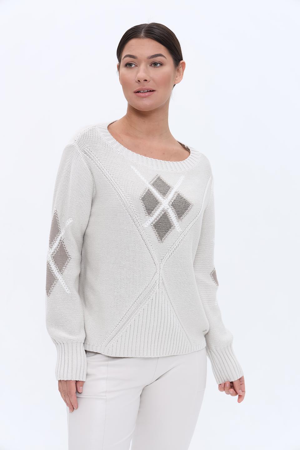 Пуловер Monari с ромбами бежевый