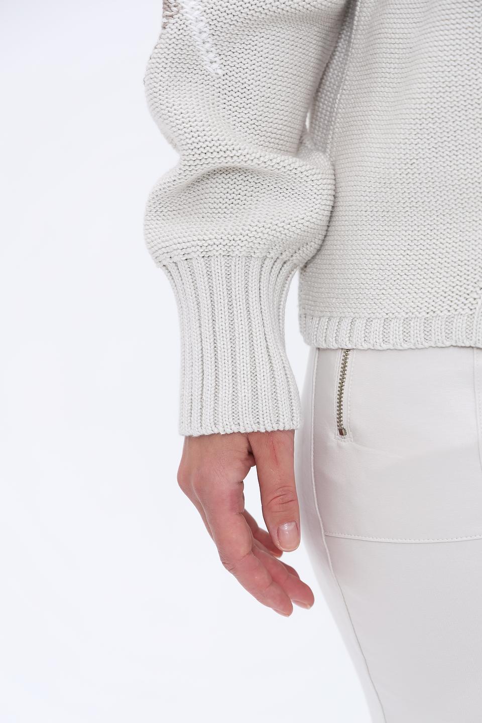 Пуловер Monari с ромбами бежевый