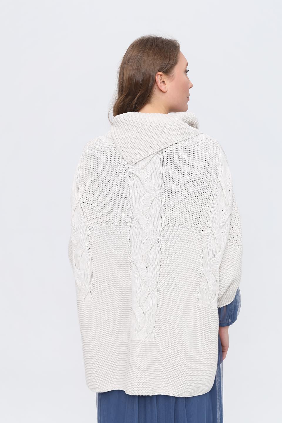 Пуловер Monari с косами бежевый