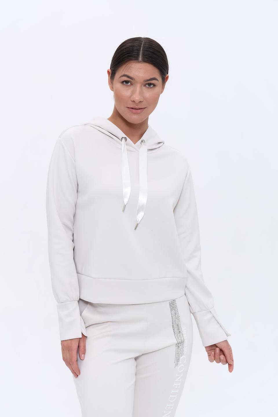 Пуловер Monari светло-серый с капюшоном