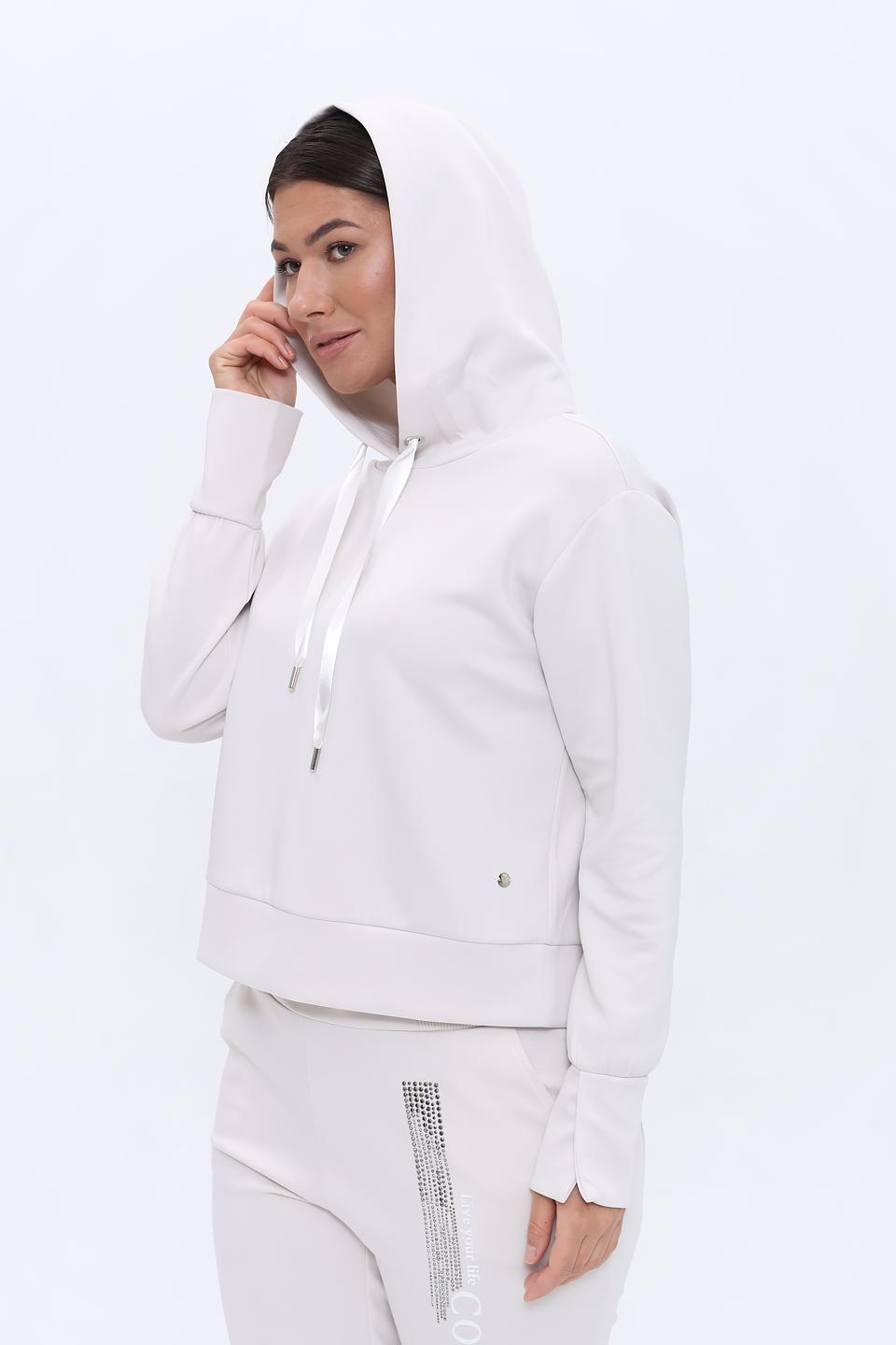 Пуловер Monari светло-серый с капюшоном