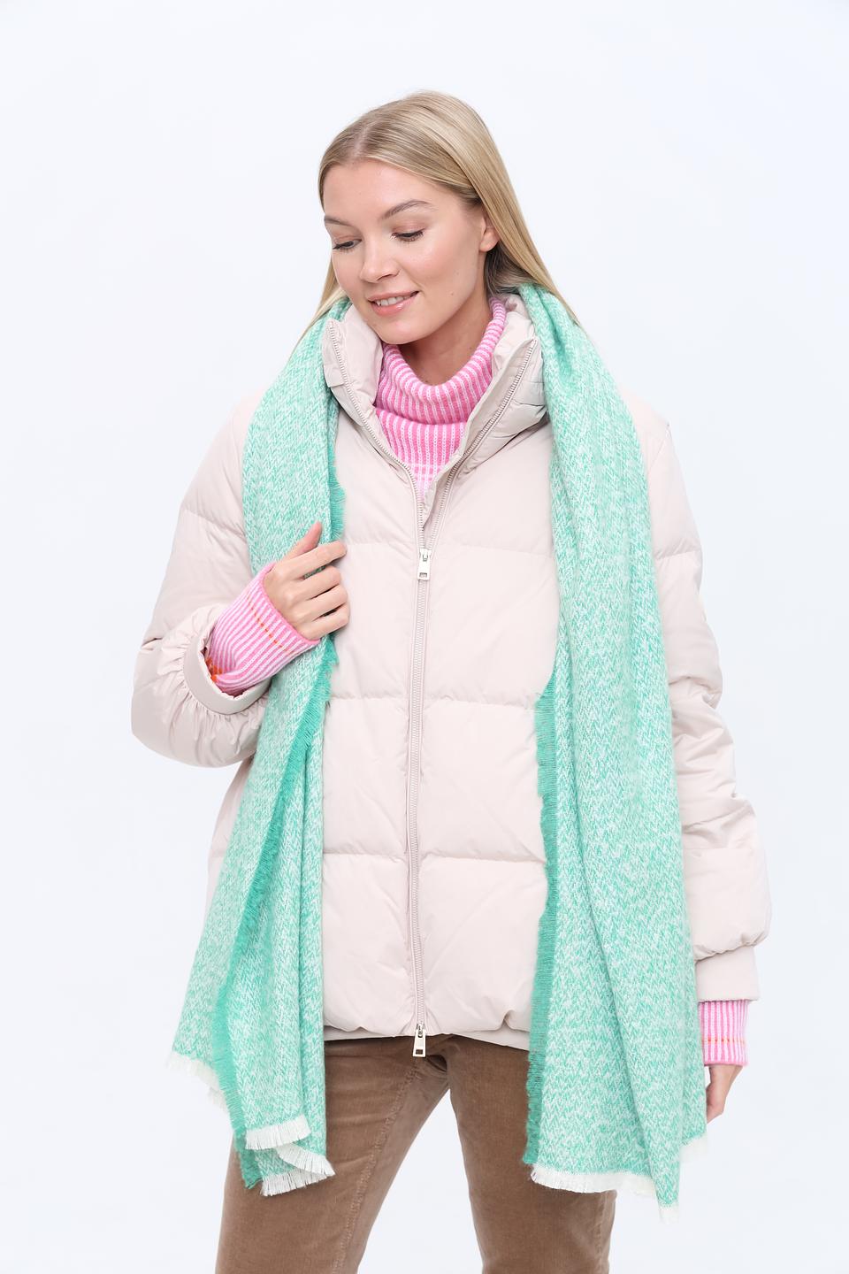 Шарф Fraas мятный в клетку