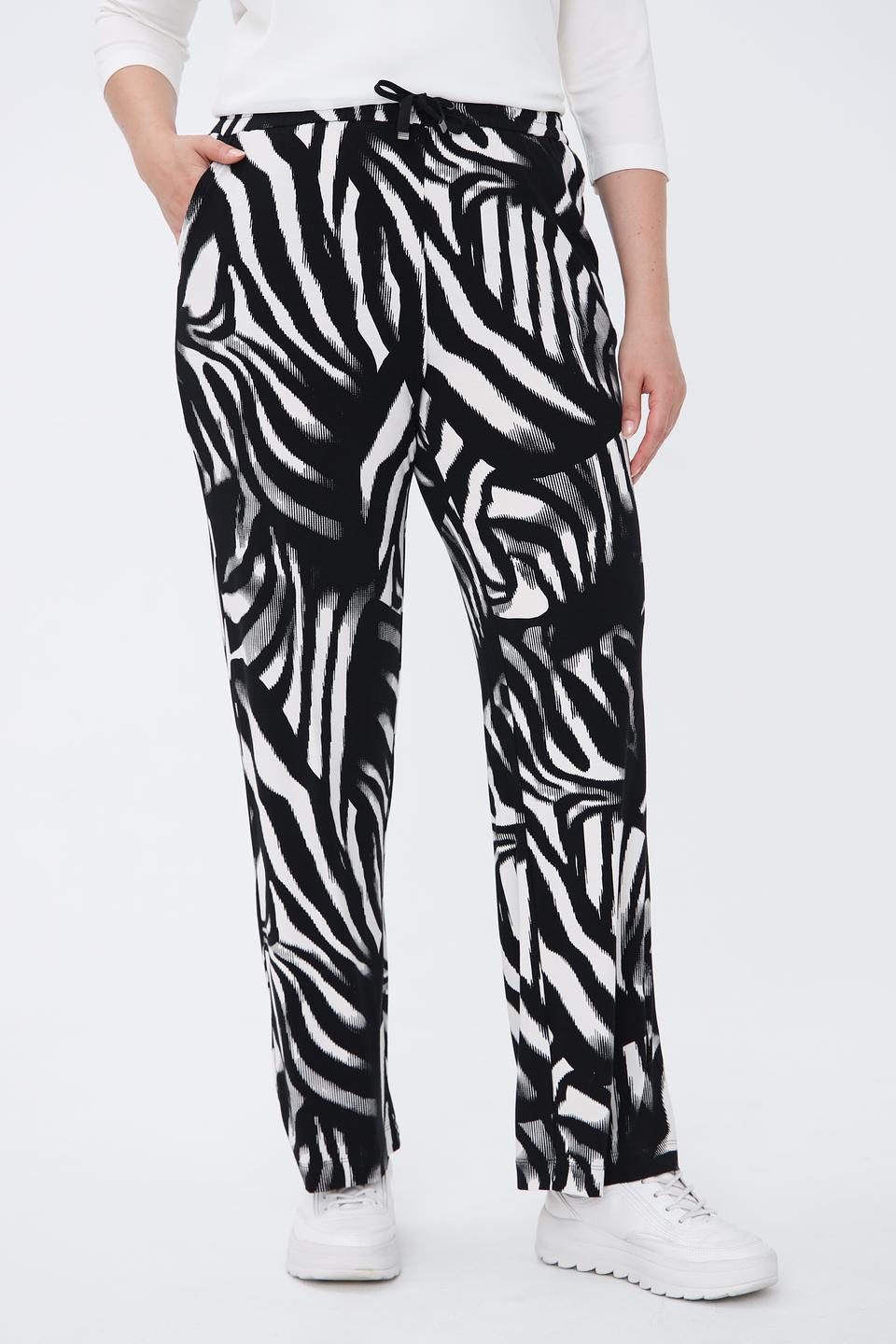 Брюки Lecomte принт зебра