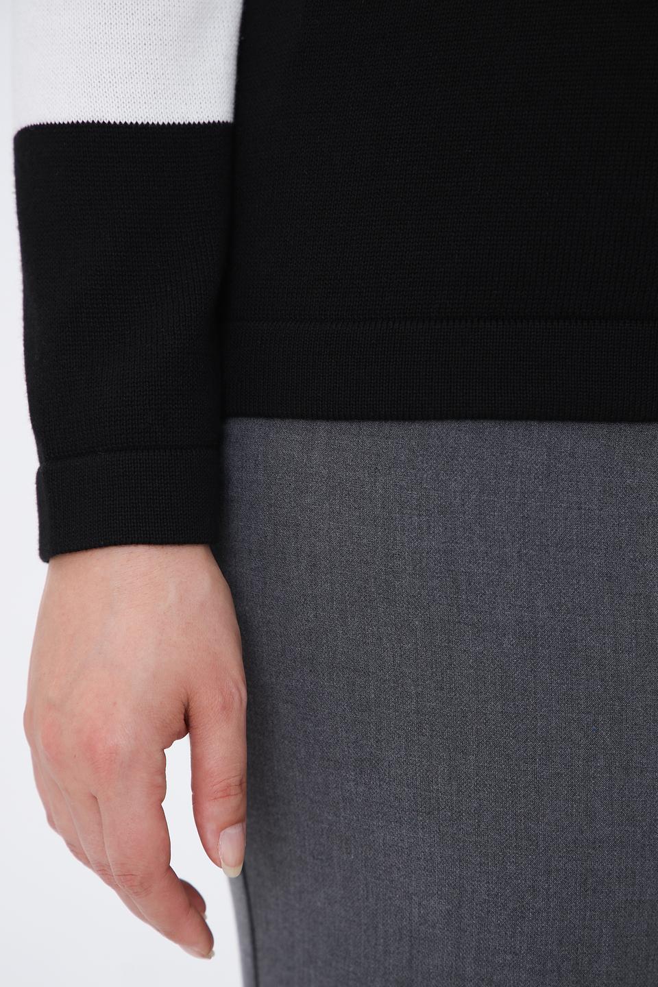 Пуловер Lebek в полоску чёрный