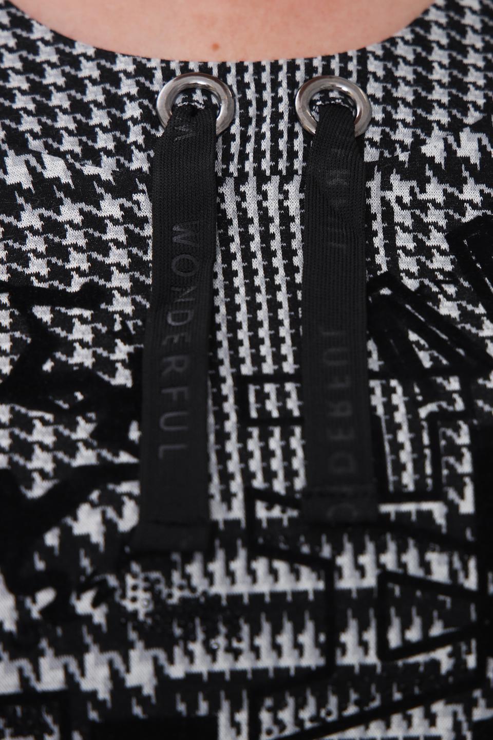 Пуловер Lebek в клетку чёрно-белый