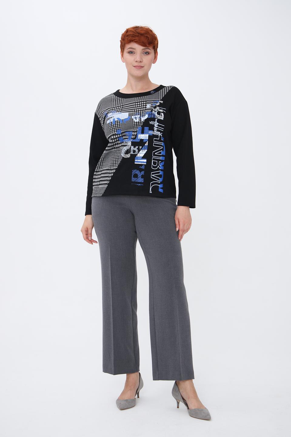 Пуловер Lebek с принтом чёрный