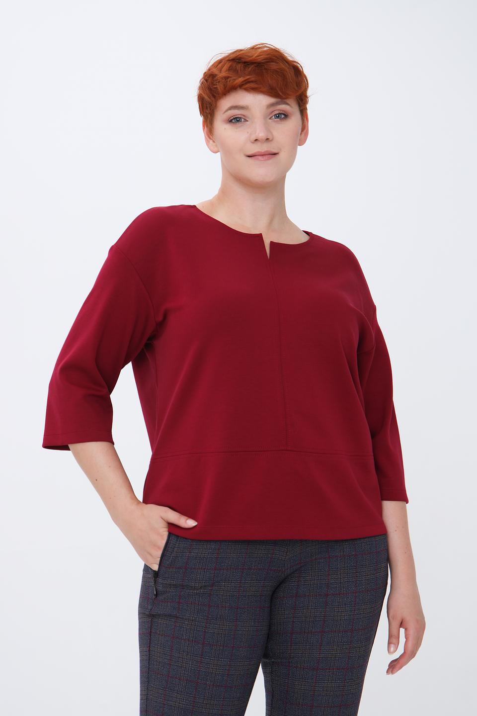 Блуза Rabe collection бордовая с вырезом