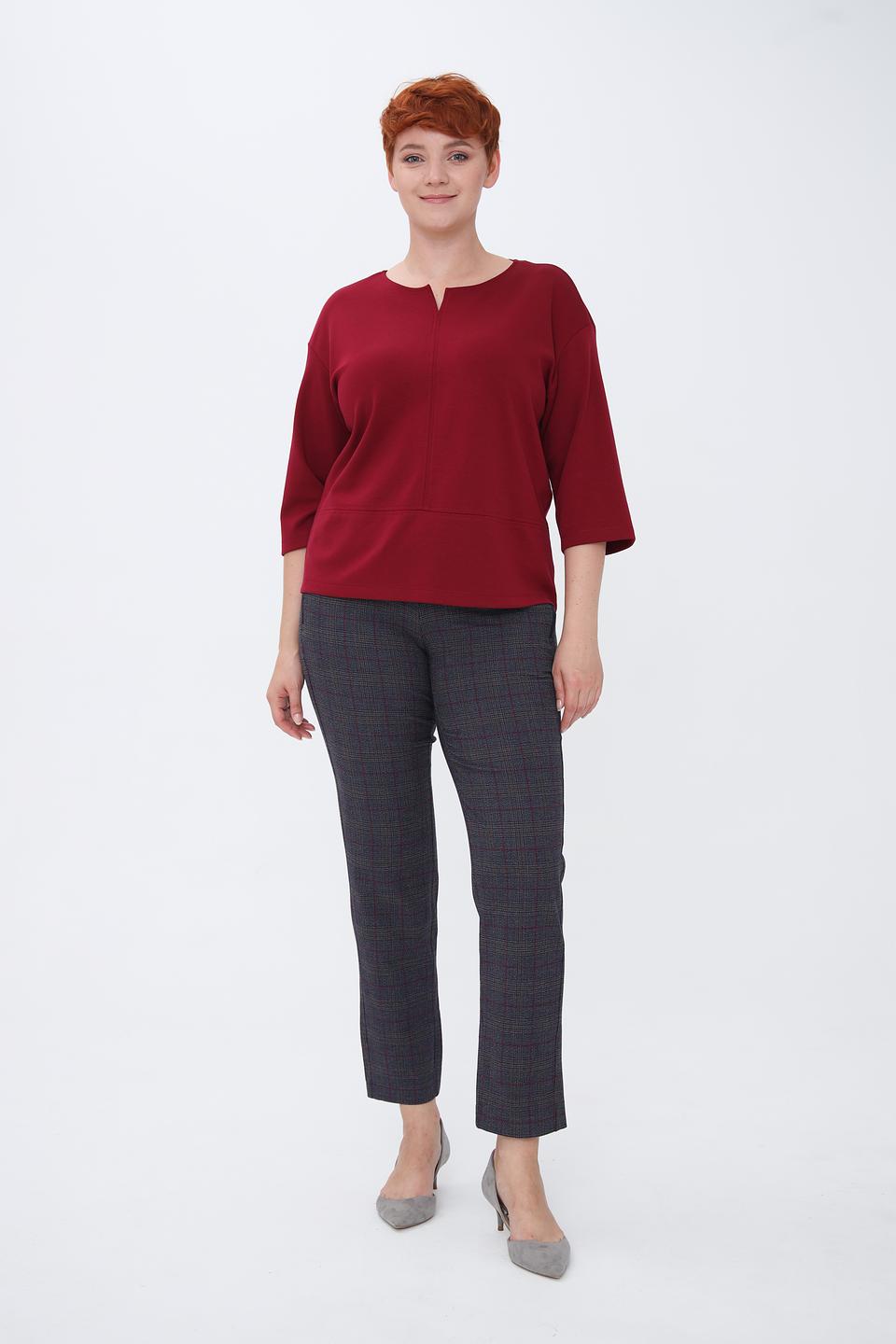 Блуза Rabe collection бордовая с вырезом