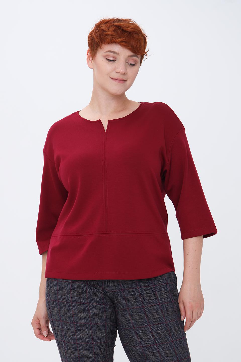Блуза Rabe collection бордовая с вырезом