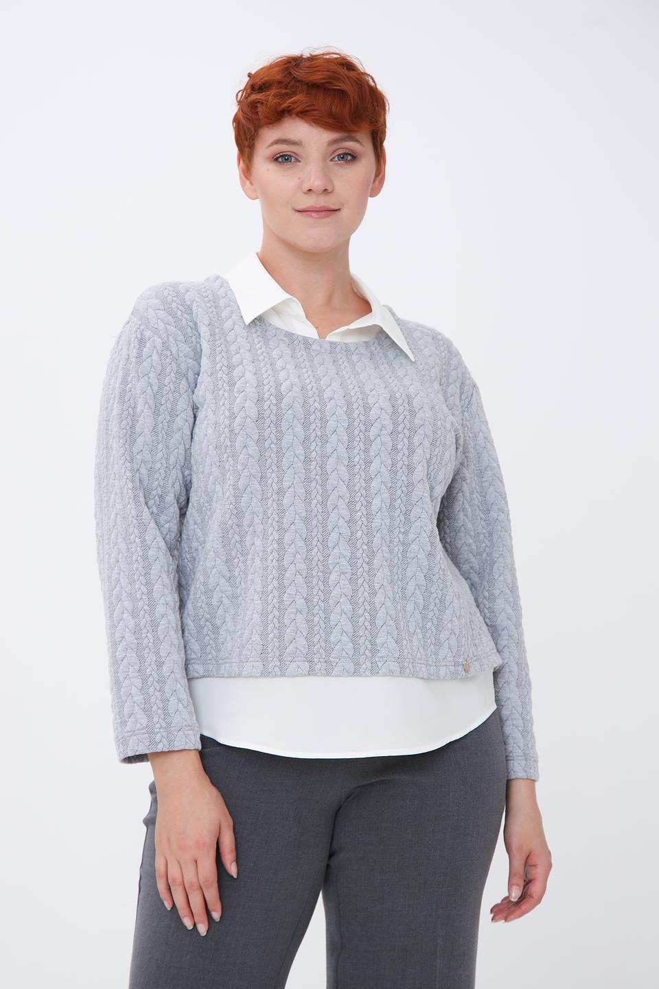 Пуловер Sommer mann с косами серый