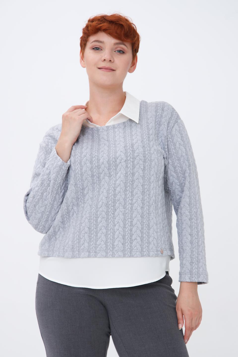 Пуловер Sommer mann с косами серый