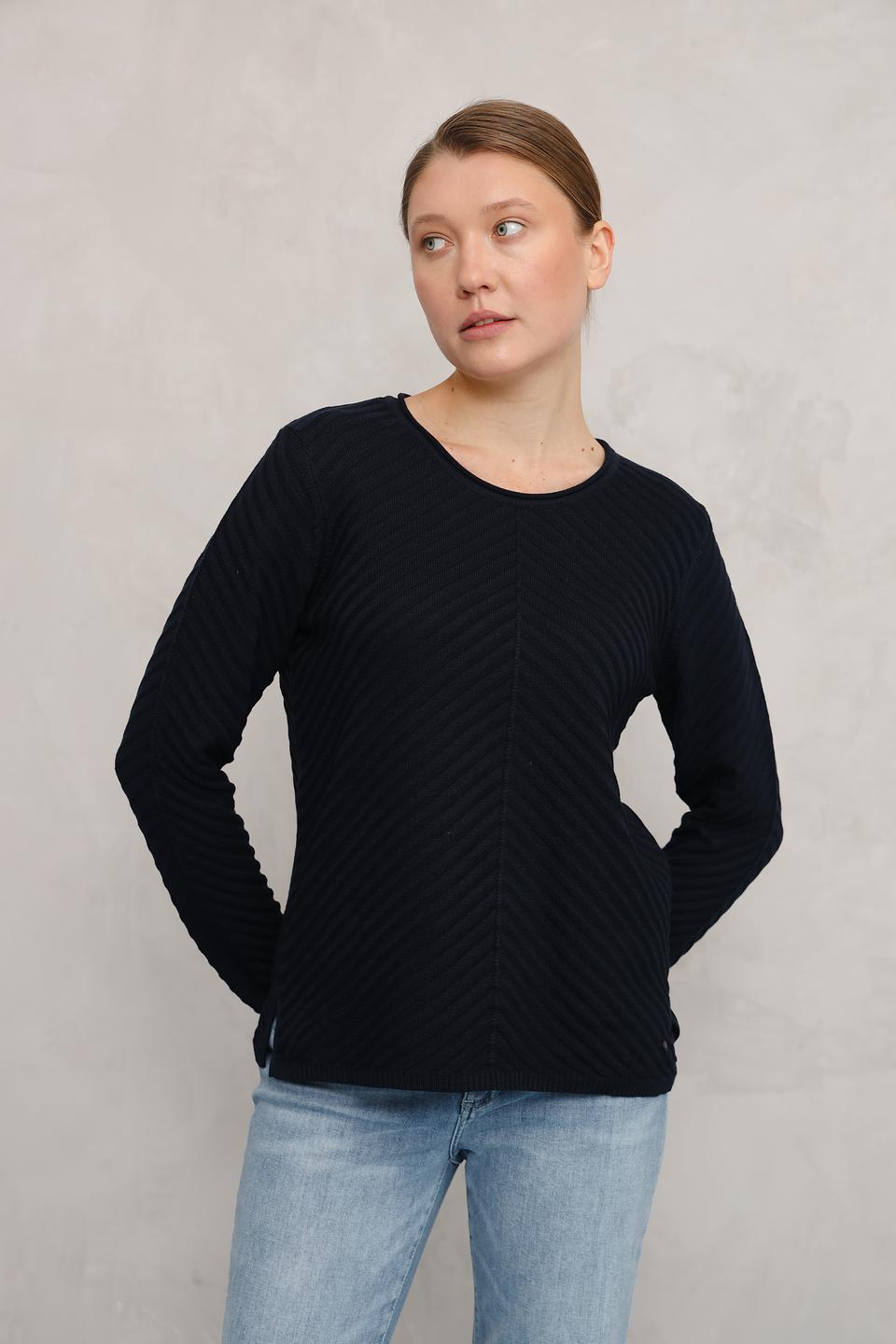 Пуловер Olsen с текстурой чёрный