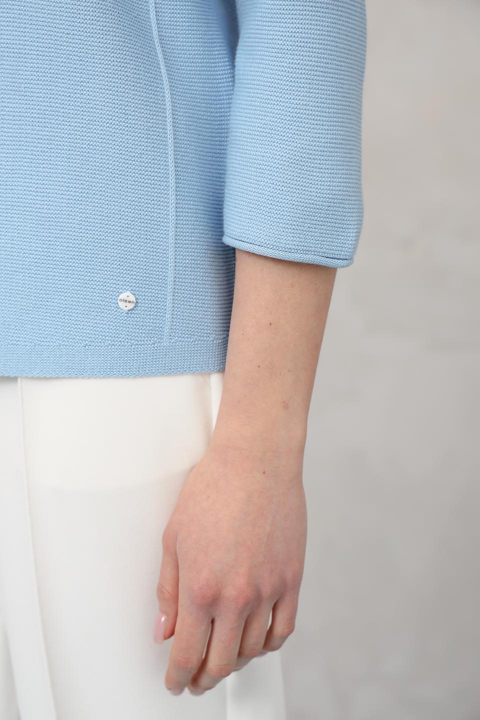 Пуловер Olsen голубой с рукавом 3/4