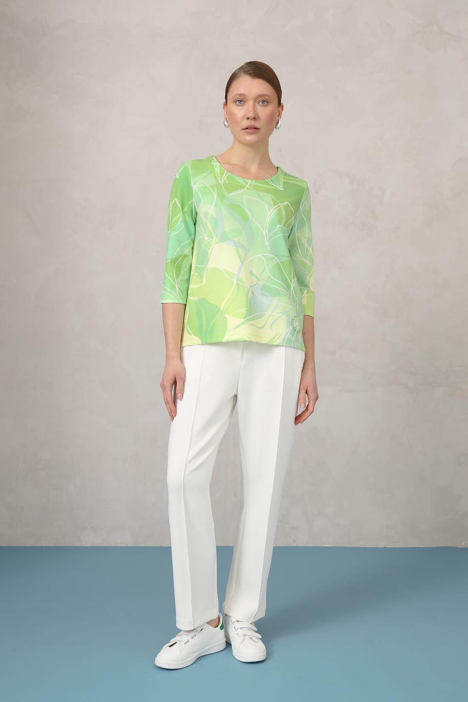 Пуловер Olsen с листьями лайм