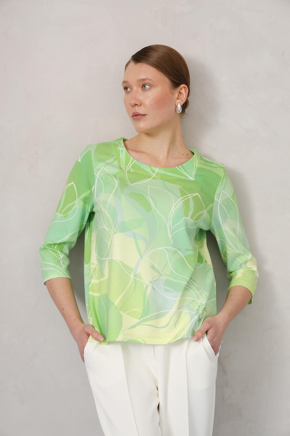 Пуловер Olsen с листьями лайм