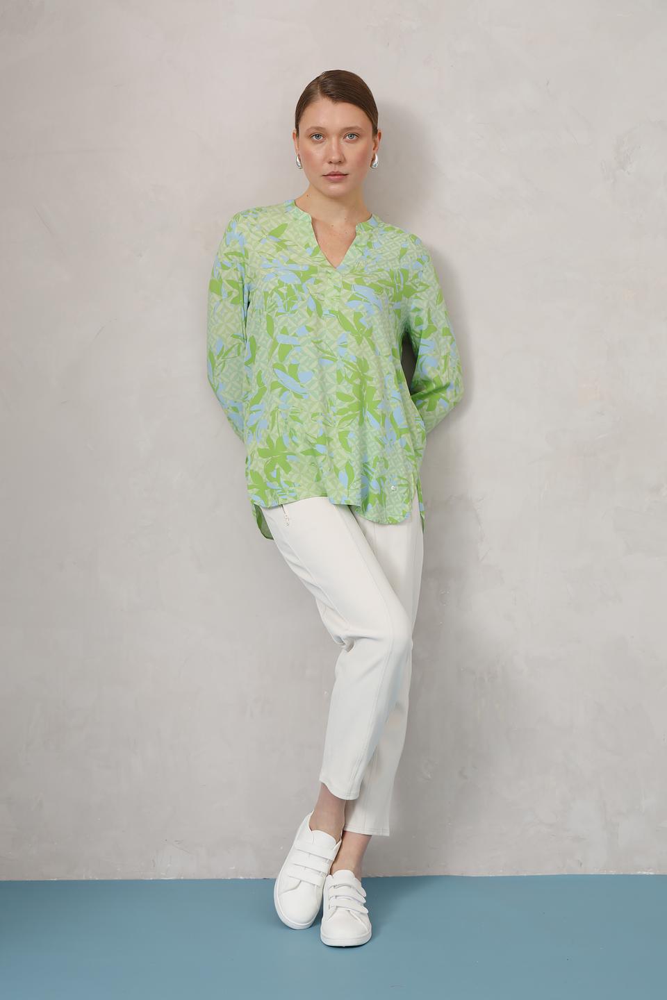 Блуза Olsen с принтом зеленый
