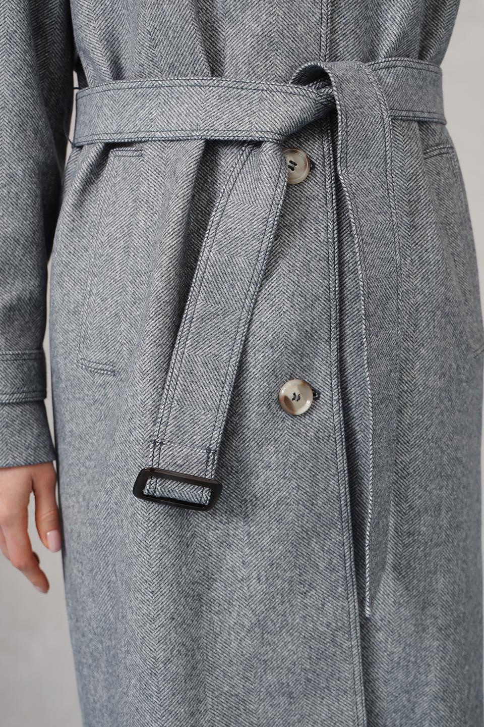 Пальто Electra style серое с капюшоном