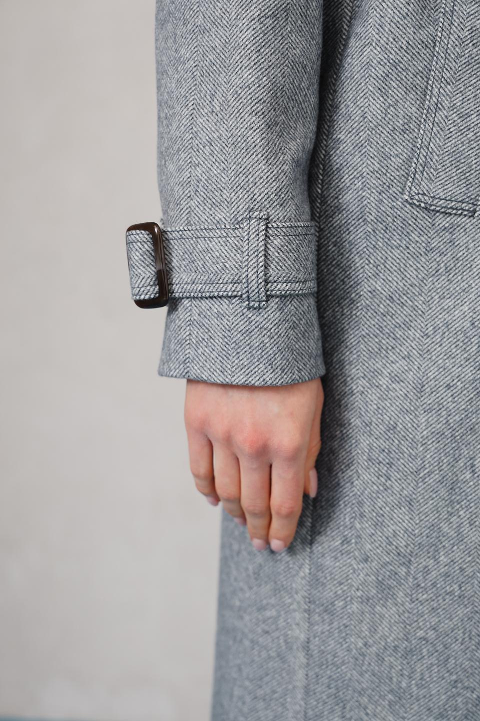 Пальто Electra style серое с капюшоном