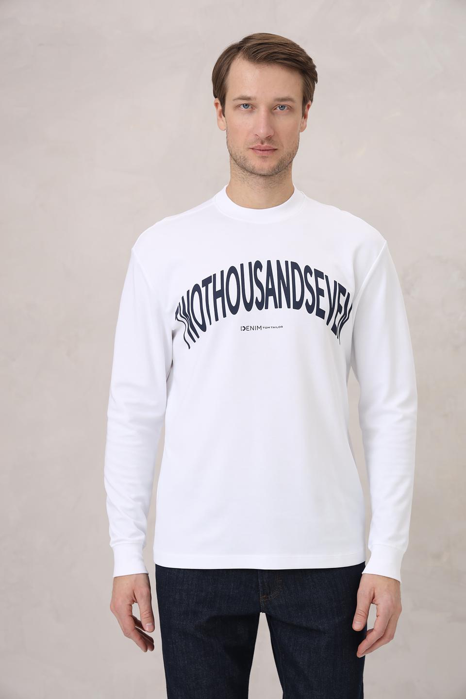 Лонгслив Tom Tailor denim белый