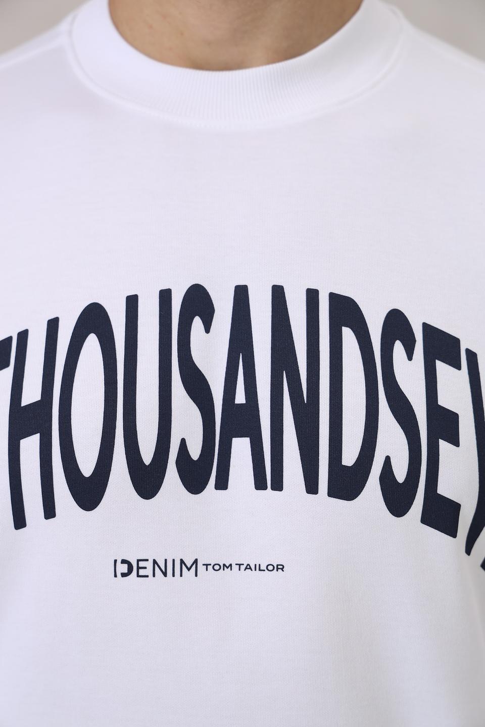 Лонгслив Tom Tailor denim белый