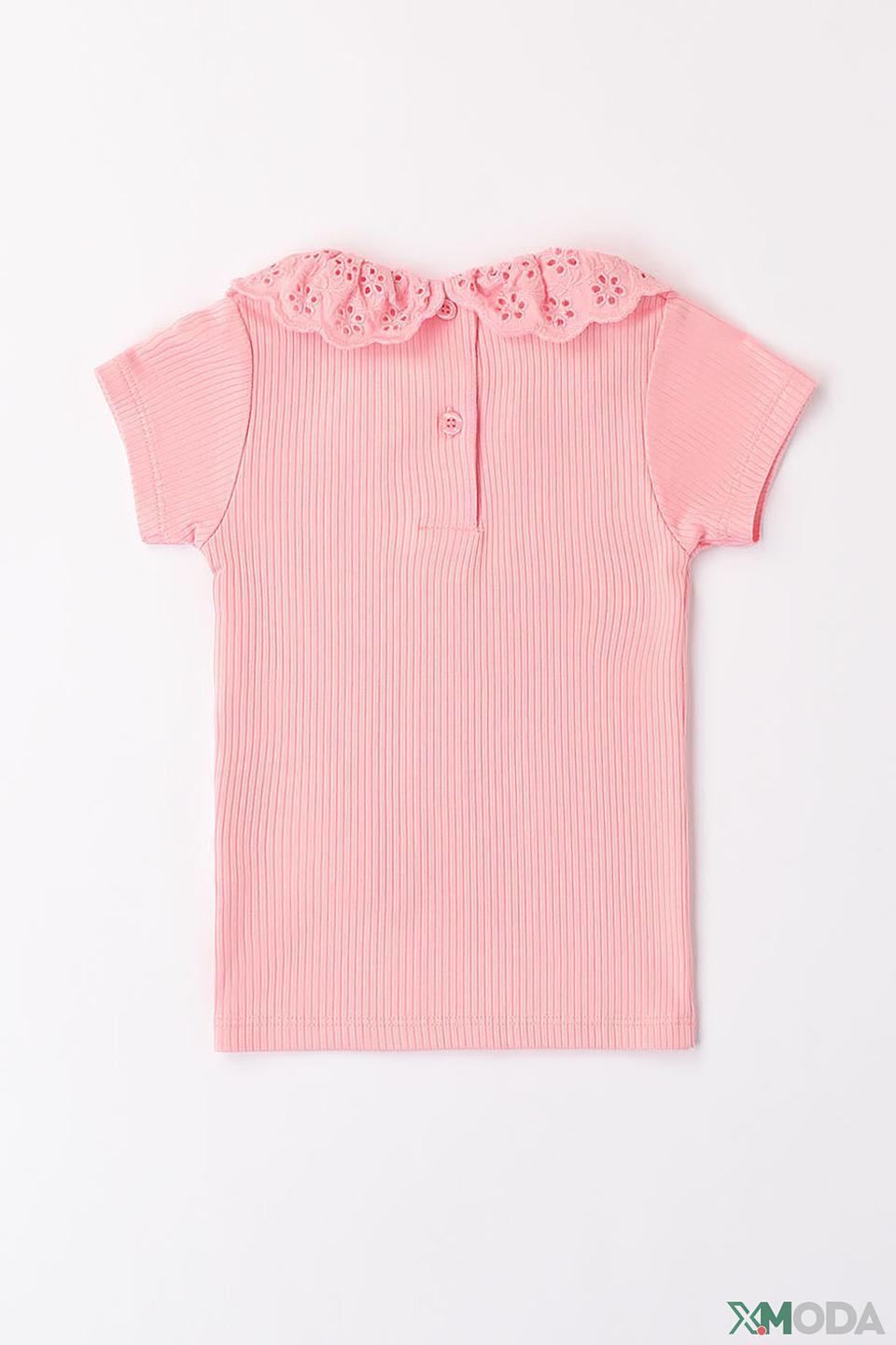Футболка Ido дев. с воротником-рюш розовый