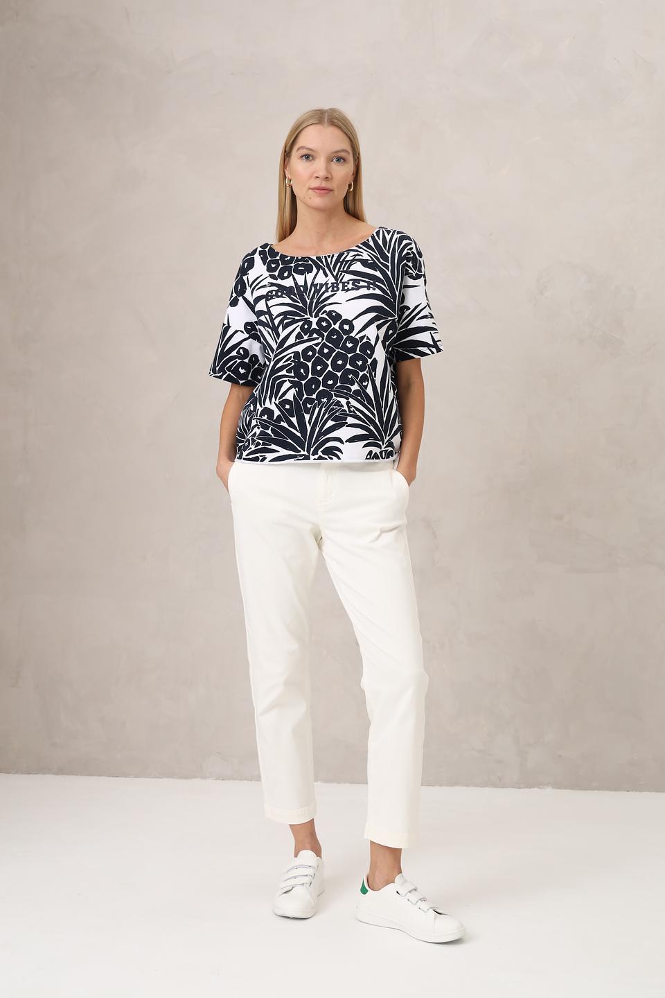 Блуза Margittes с тропическим принтом
