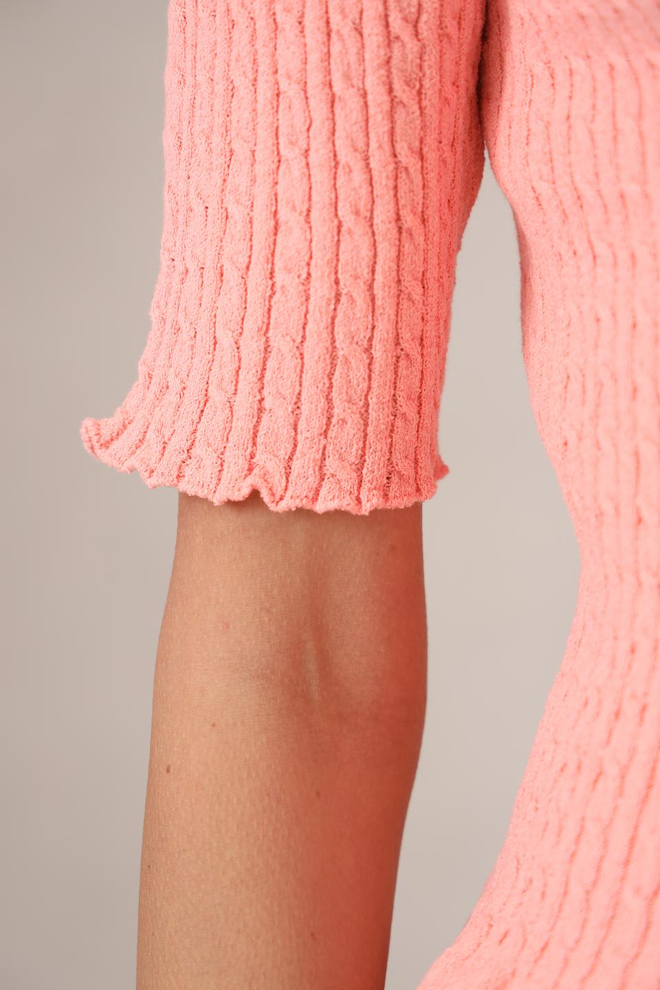 Пуловер Gerry Weber кораллового цвета с оборкой