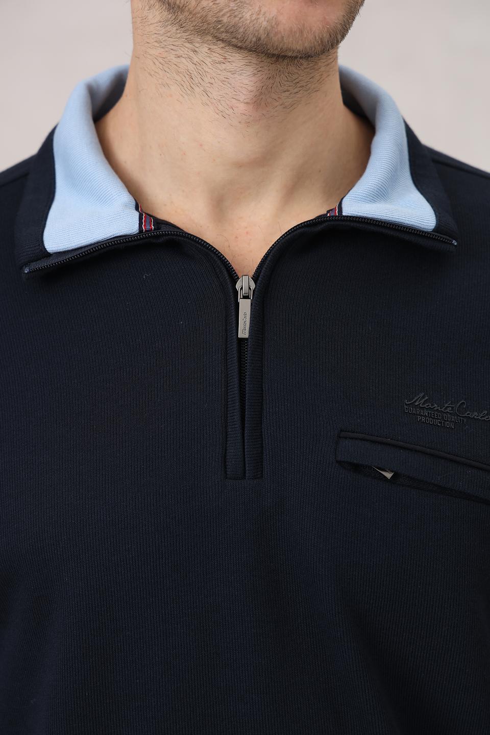 Джемпер Monte Carlo с молнией темно-синий