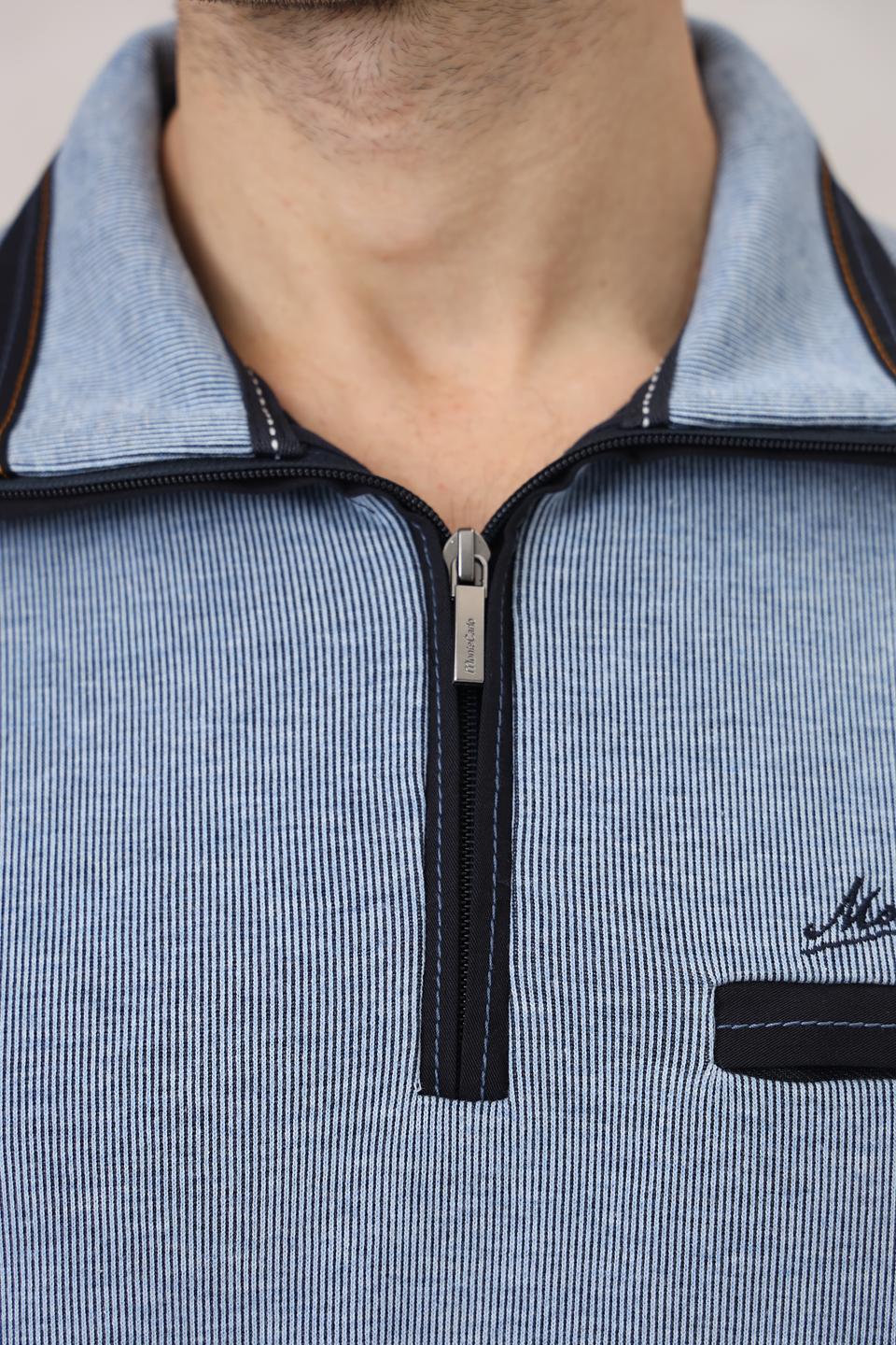 Джемпер Monte Carlo с молнией голубой