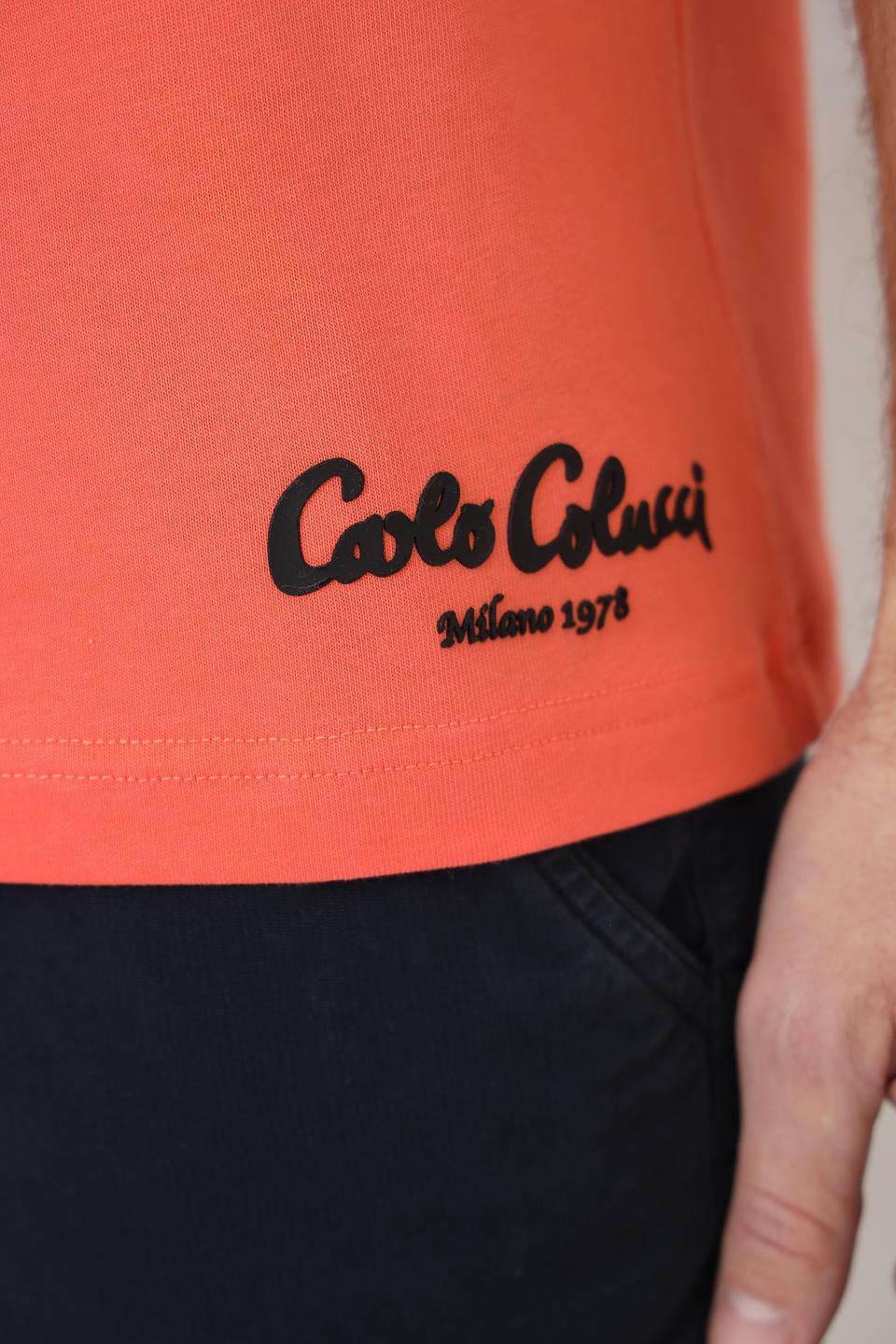 Футболка Carlo Colucci с принтом оранжевая