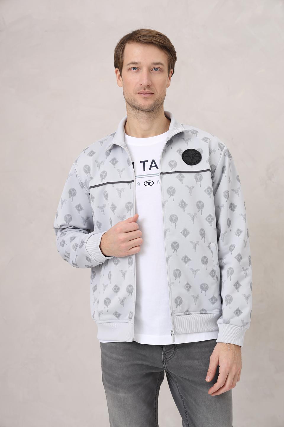 Кардиган Carlo Colucci с принтом серый