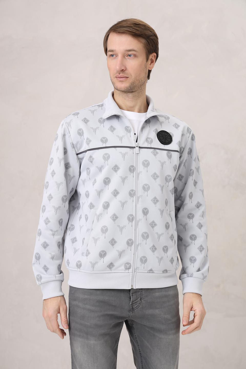 Кардиган Carlo Colucci с принтом серый