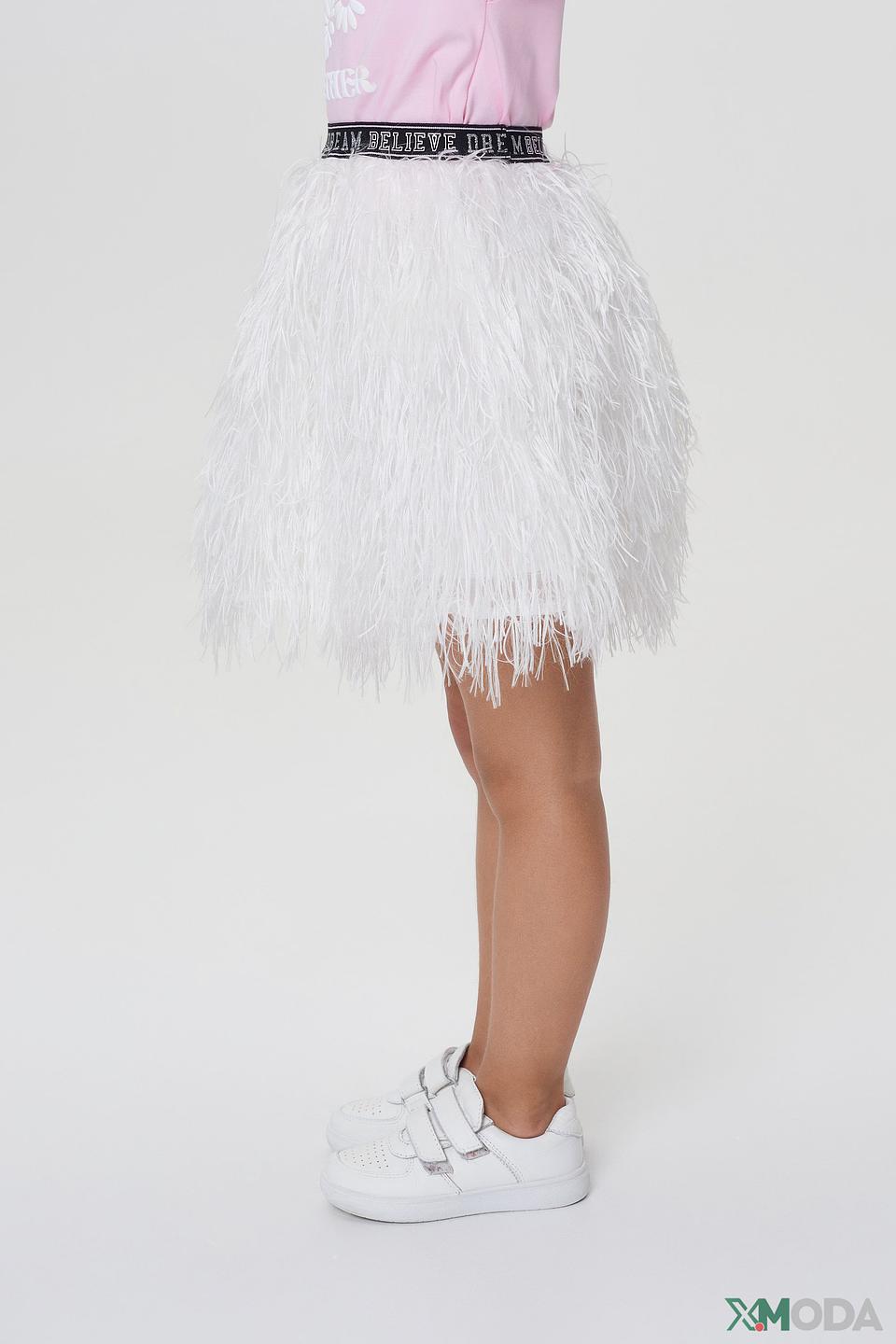 Юбка Choupette дев. с перьями белый