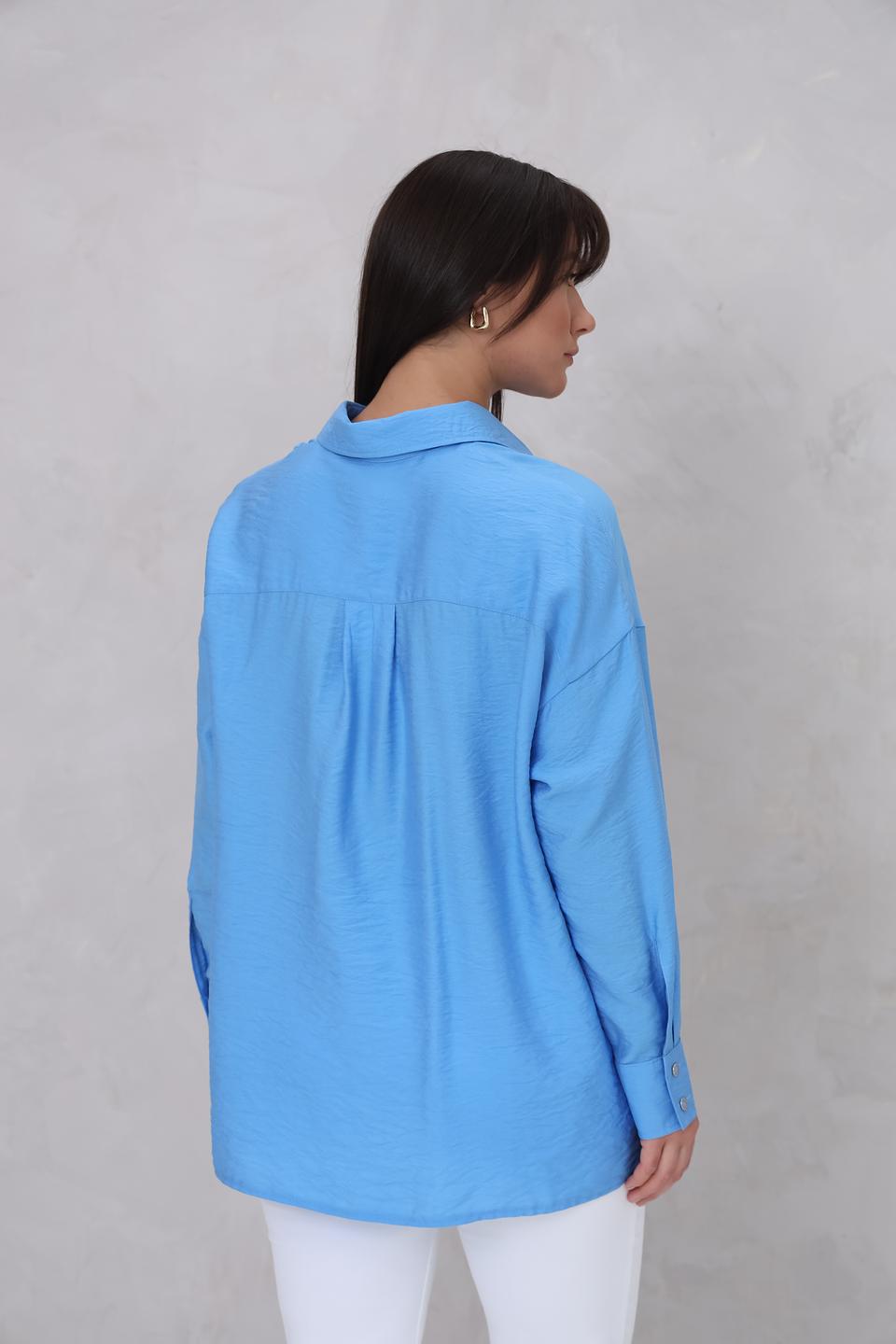Рубашка Beatris голубая оверсайз