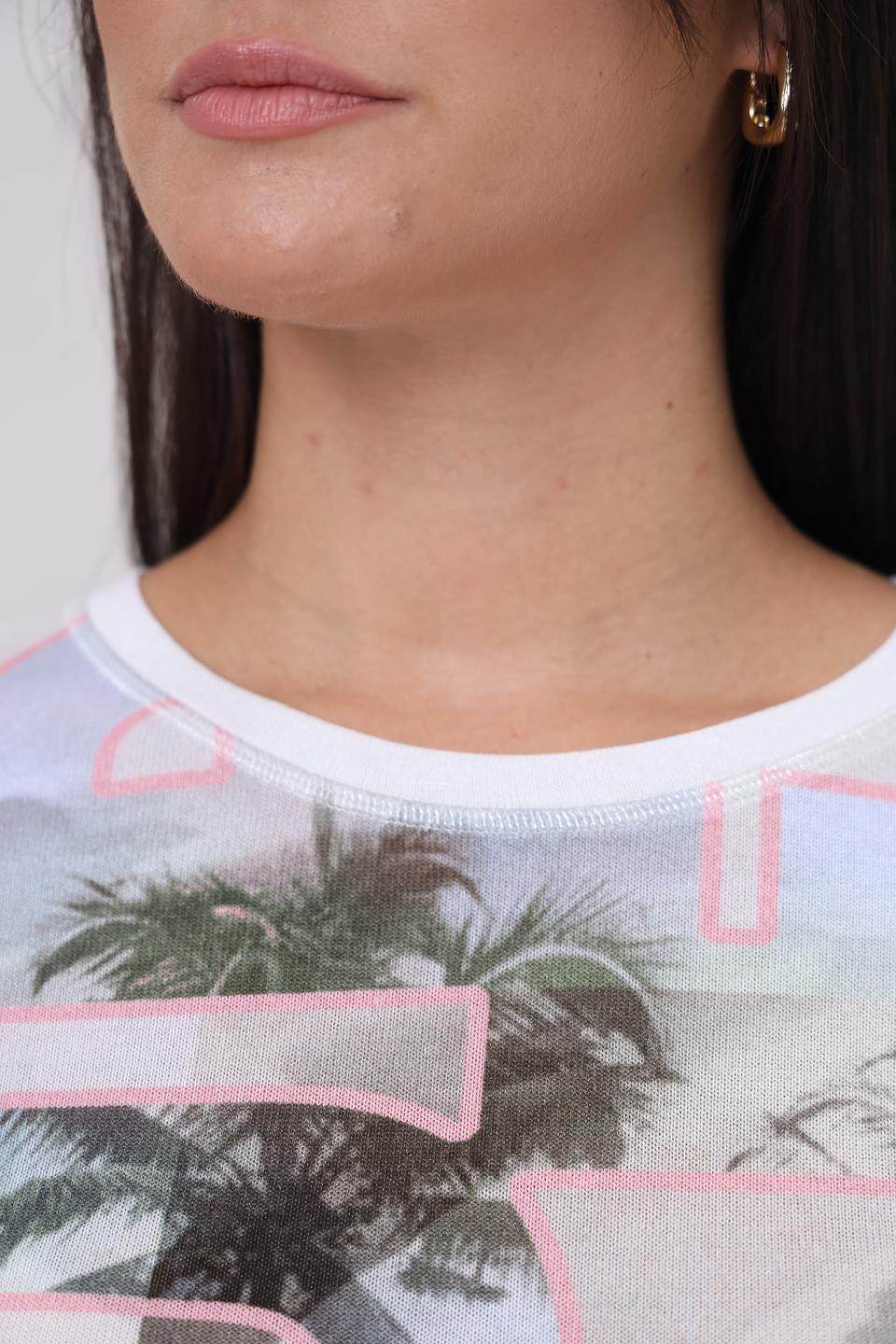 Пуловер Lecomte с тропическим принтом