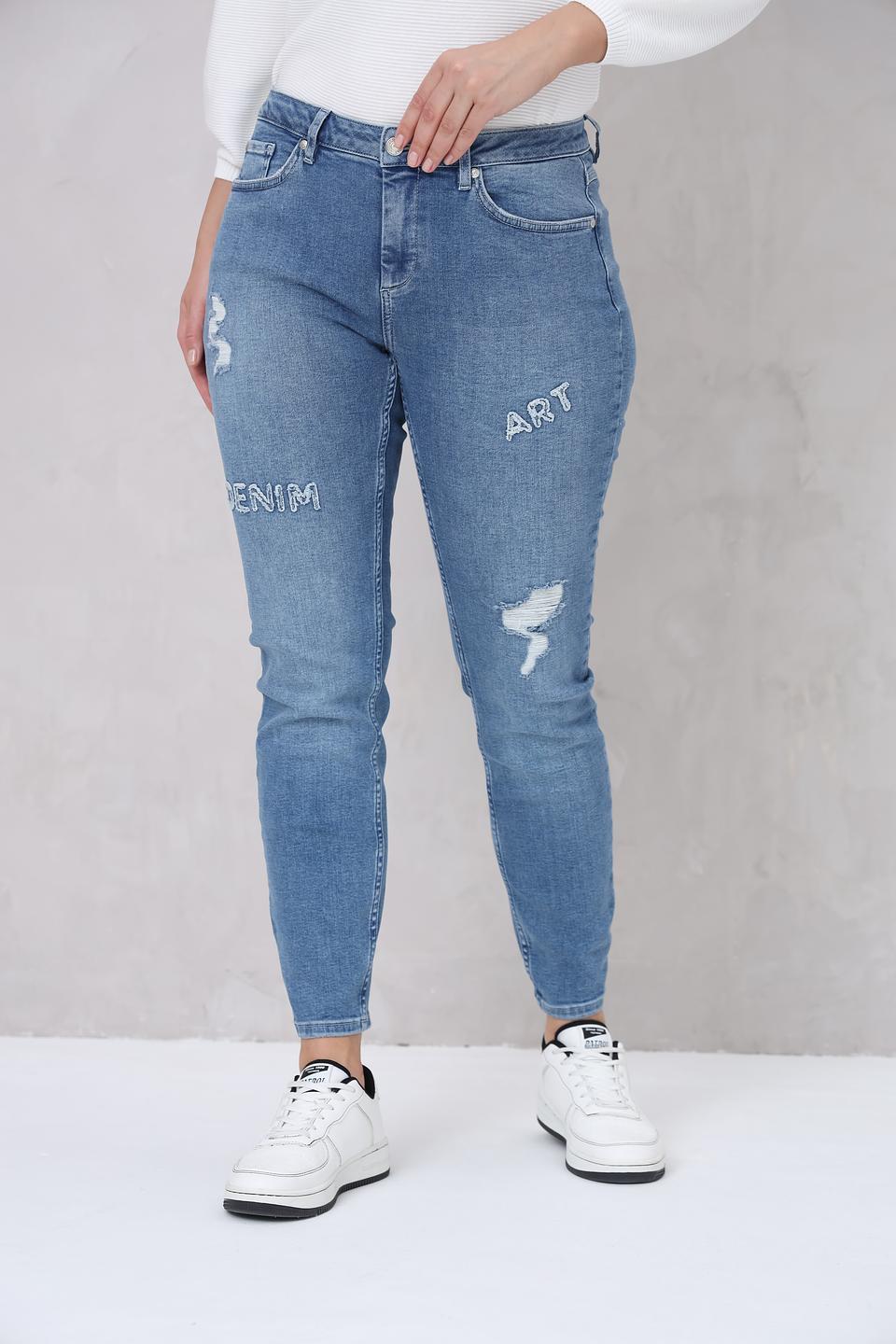 Джинсы Monari с аппликациями голубые