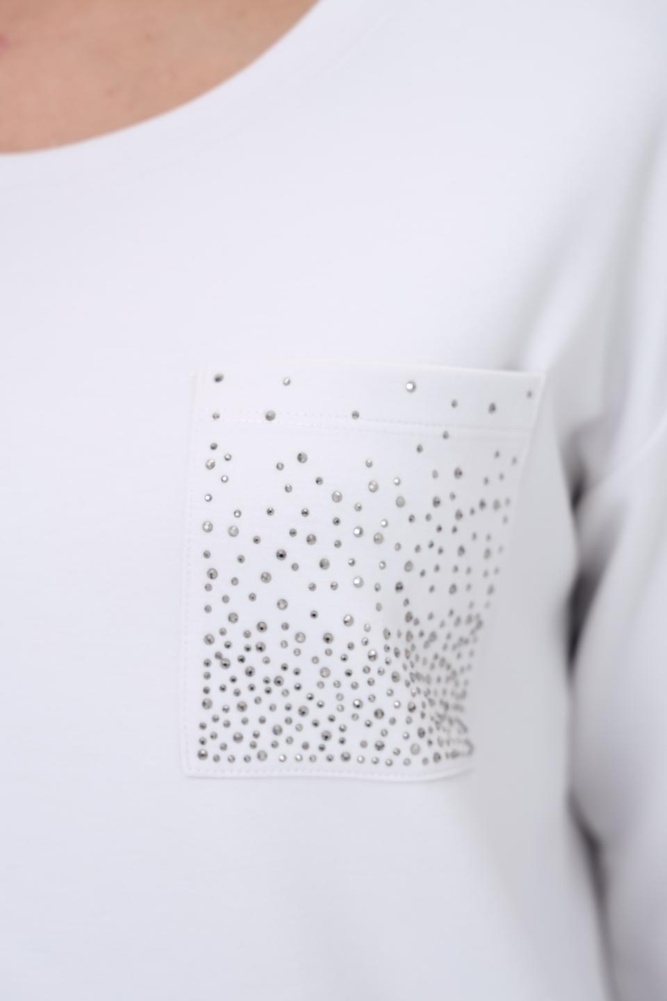 Пуловер Monari с кристаллами белый